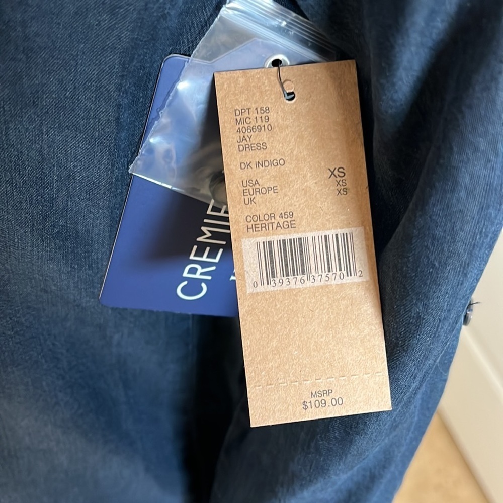 CREMIEUX Jay ShirtDress Denim Dark Indigo- Size XS - Picture 6 of 11
